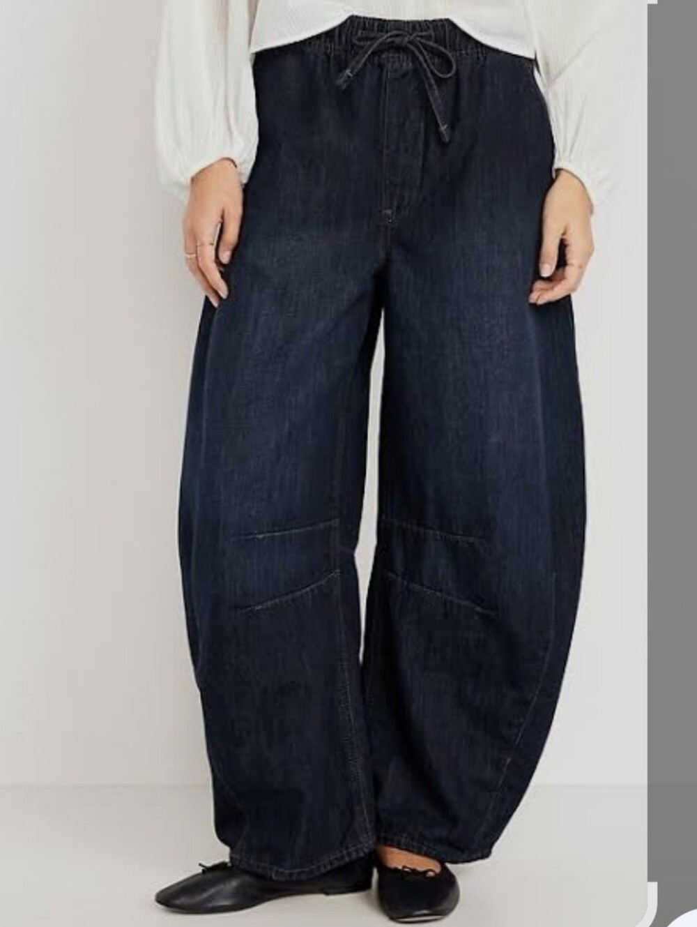 OLD NAVY High-Waisted Pull-On Barrel Jeans - Dark Wash - SZ Medium